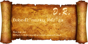 Dobránszky Róza névjegykártya